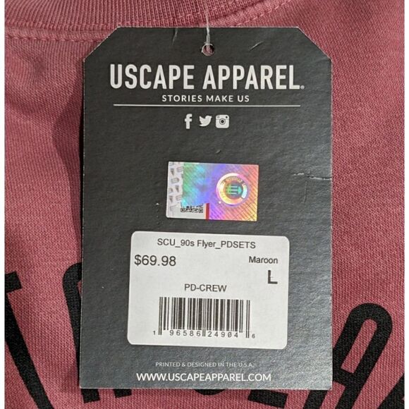 NWT Uscape Apparel Santa Clara Broncos Pigment Dyed Fleece CrewNeck Sweatshirt L - Picture 5 of 6
